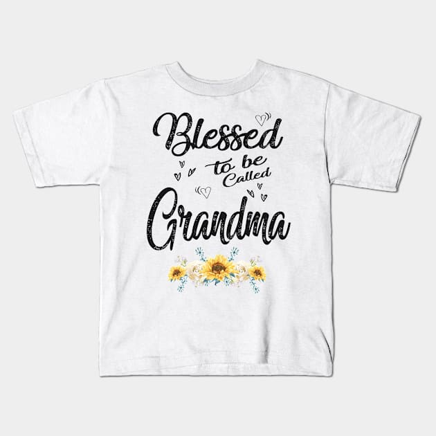 grandma blessed to be called grandma Kids T-Shirt by Bagshaw Gravity